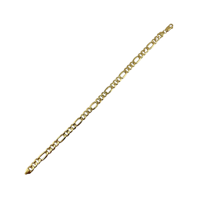 14K Yellow Gold Figaro 6mm Bracelet Italian