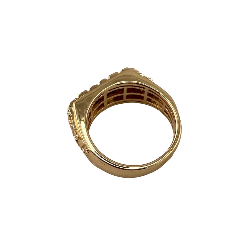 14K Yellow Gold Nugget Ring Italian