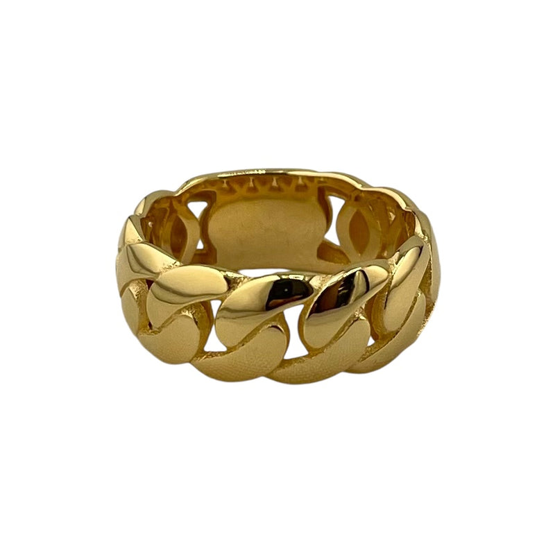 14K Yellow Gold Cuban Link Ring