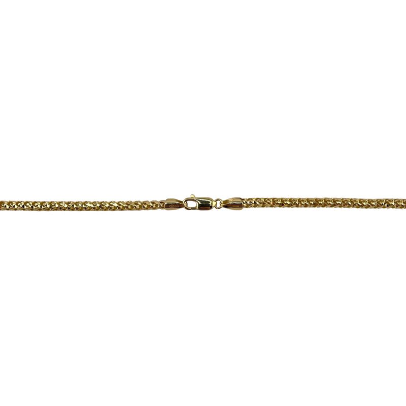 14K Yellow Gold Franco Diamond Cut 3.3mm Italian Chain