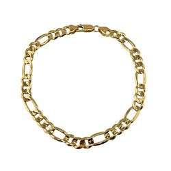 14K Yellow Gold Figaro 6mm Bracelet Italian