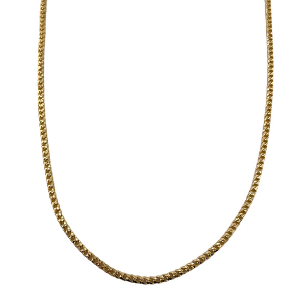 14K Yellow Gold Franco Diamond Cut 3.3mm Italian Chain