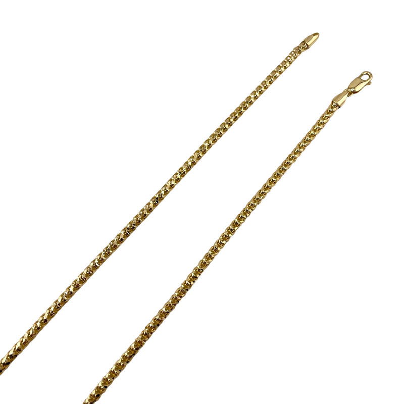 14K Yellow Gold Franco Diamond Cut 3.3mm Italian Chain