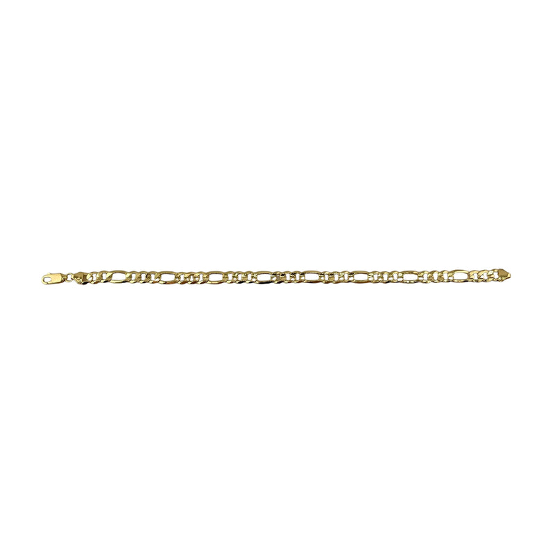 14K Yellow Gold Figaro 6mm Bracelet Italian