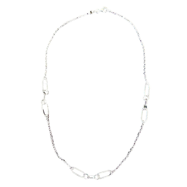 Sterling Silver Fancy Chain Link Necklace