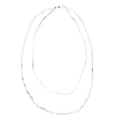 Sterling Silver Fancy Bead & Chain Link Layered Necklace