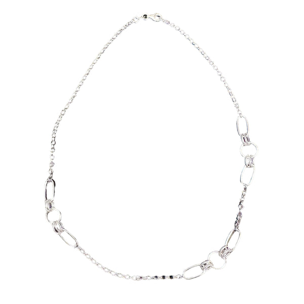 Sterling Silver Fancy Chain Link Necklace