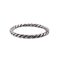 Rope 2mm Band Ring Sterling Silver
