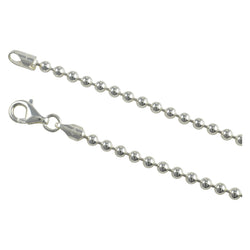 Sterling Silver Round Bead Ball 300 3mm Necklace Chain Solid Dog Tag Jewelry