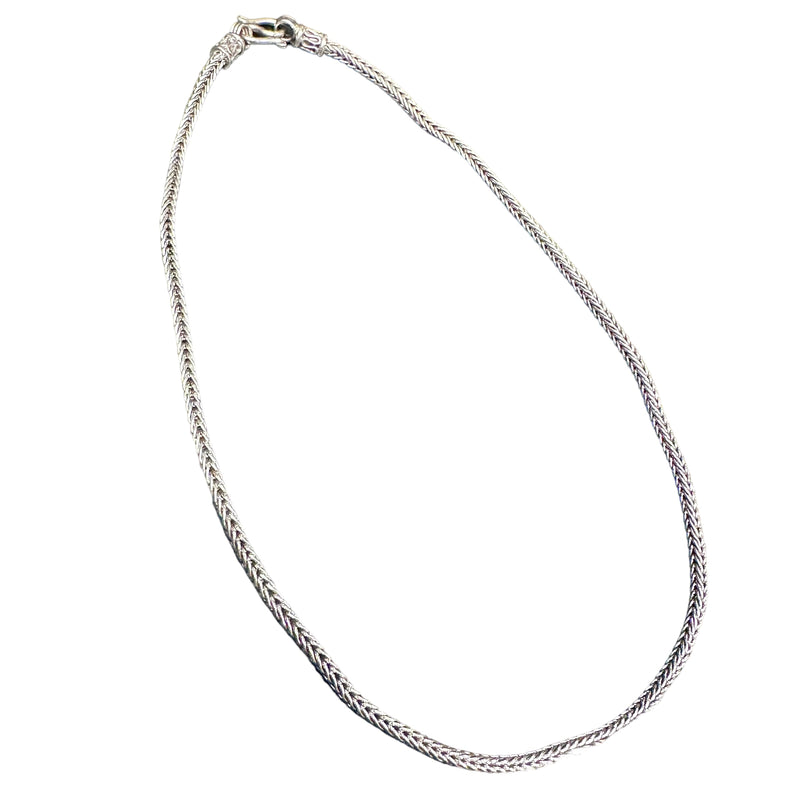 Bali Foxtail 3mm Sterling Silver Bracelet Chain Necklace