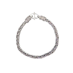 Handmade Braided Foxtail 5mm Sterling Silver Bracelet Chain