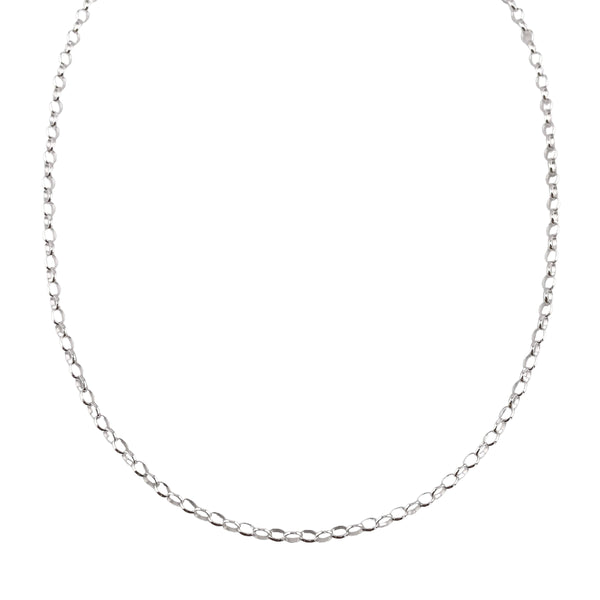 Sterling Silver Oval Rolo 030 3mm Necklace Chain Italian Italy Solid .925 Jewelry