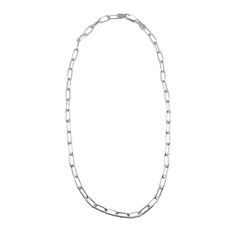 Sterling Silver Paper Clip 120 (4.3mm) Necklace Chain Italian Italy Solid .925 Jewelry