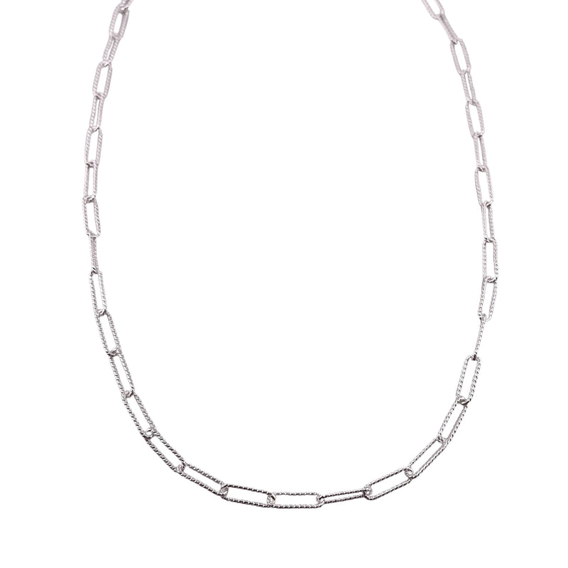 Sterling Silver Paper Clip Twist 100 (3.65mm) Necklace Chain Italian Italy Solid .925 Jewelry