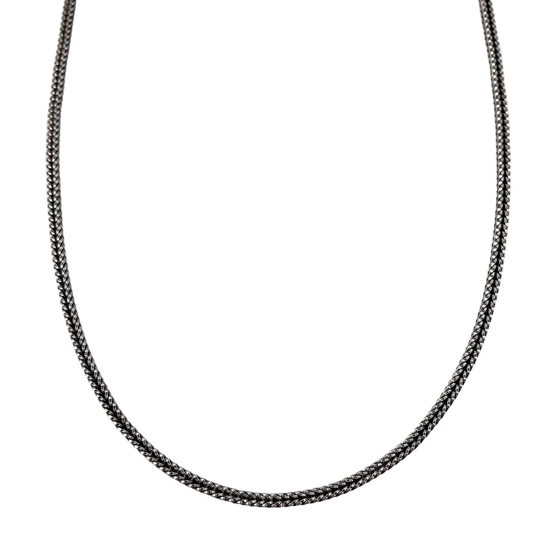 Square Foxtail 2.4mm Oxidized Sterling Silver Chain