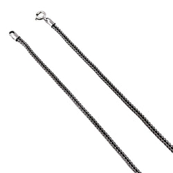 Square Foxtail 2.4mm Oxidized Sterling Silver Chain