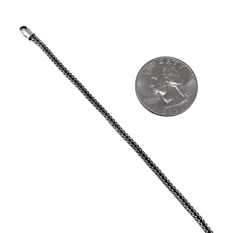 Square Foxtail 2.4mm Oxidized Sterling Silver Chain