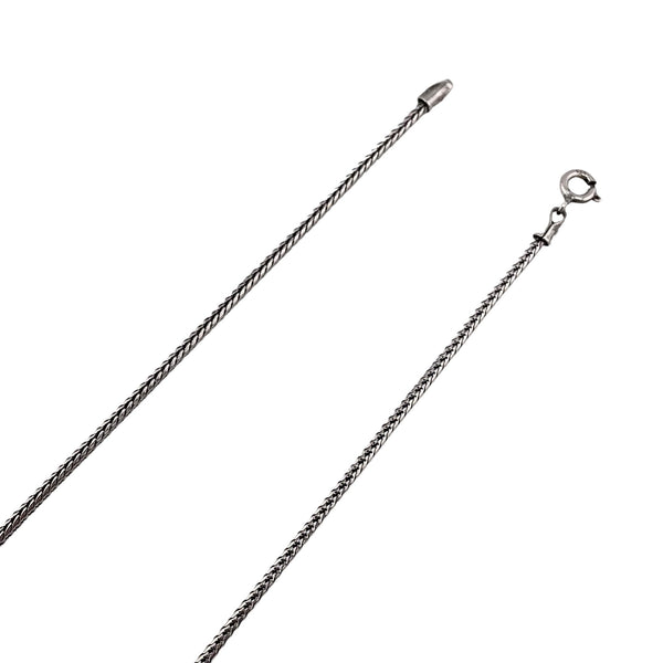 Round Foxtail 2mm Oxidized Sterling Silver Chain