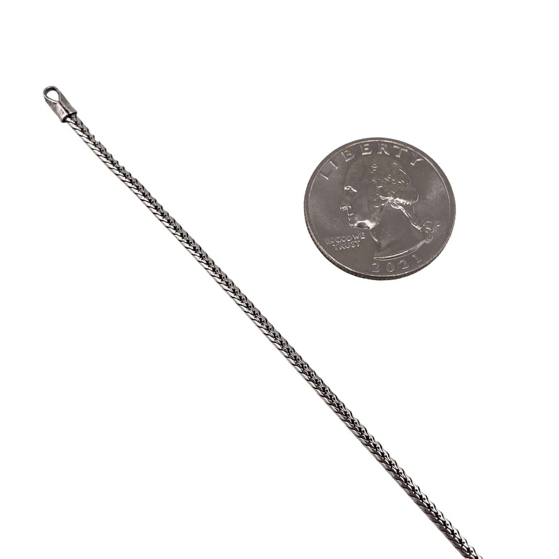 Round Foxtail 2mm Oxidized Sterling Silver Chain