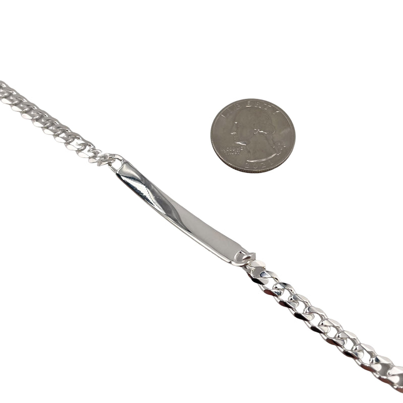 Sterling Silver Curb 150 5.4mm ID Bracelet Chain Italian