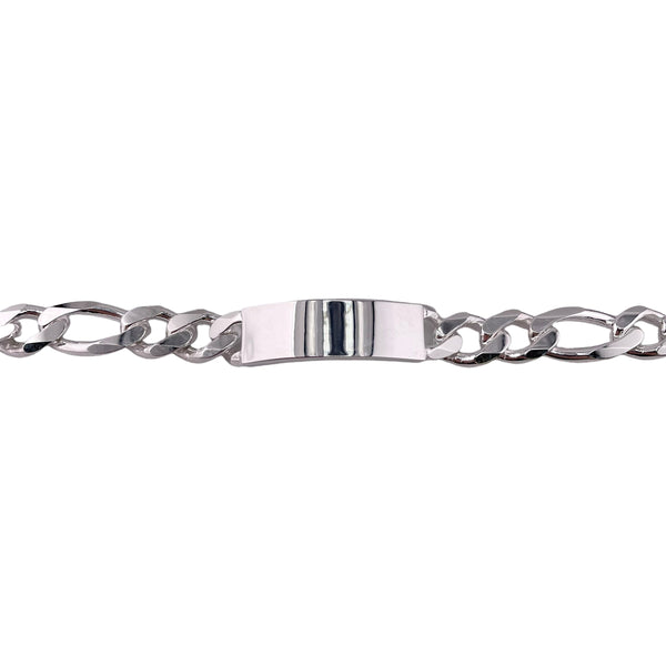 Sterling Silver Figaro 350 13.4mm ID Bracelet Chain Italian Italy Solid Mens Jewelry