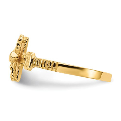 14K Gold Polished Jesus Band Ring