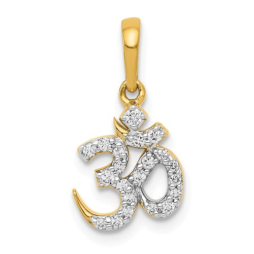 14k 1/6ct. Diamond Om Pendant