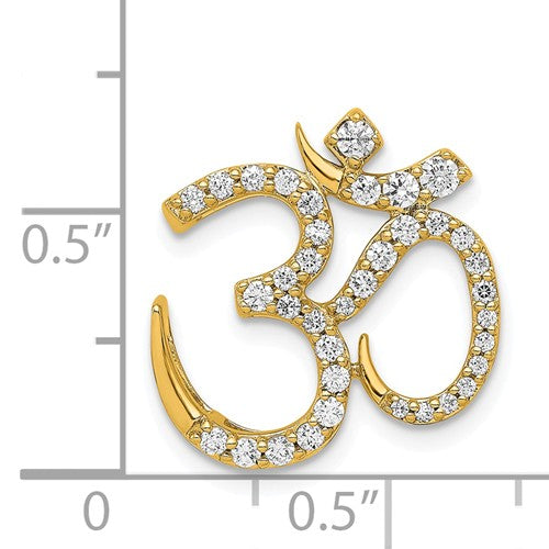 14k 3/8ct. Diamond Om Chain Slide