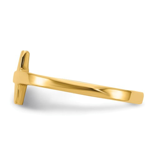 14k Sideways Cross Ring