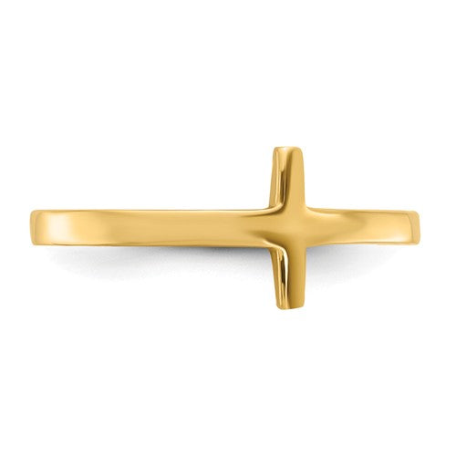 14k Sideways Cross Ring