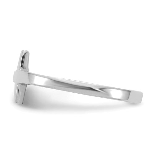 14k White Gold Sideways Cross Ring