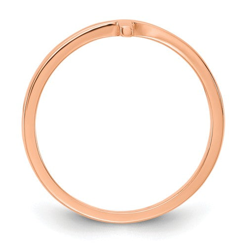 14k Rose Gold Sideways Cross Ring