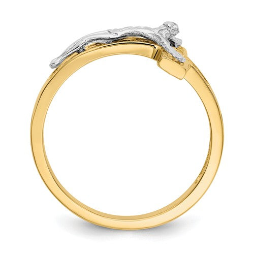 14k Two-Tone Polished Crucifix Ring