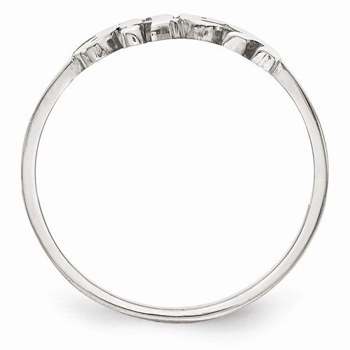 Sterling Silver Rhodium-Plated Laser Polished Name Ring